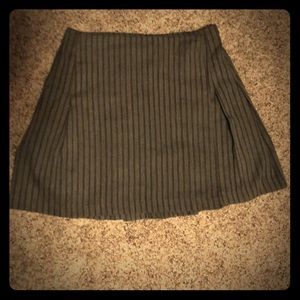 Striped button skirt